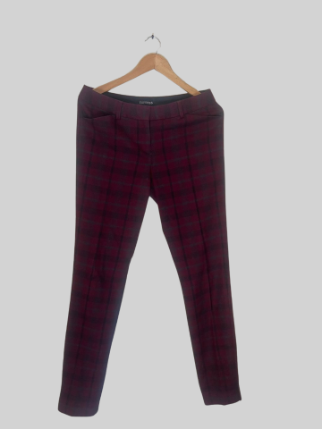 Pantalon plaid bordeaux - Express - Taille S/M