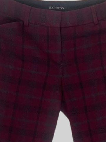 Pantalon plaid bordeaux - Express - Taille S/M