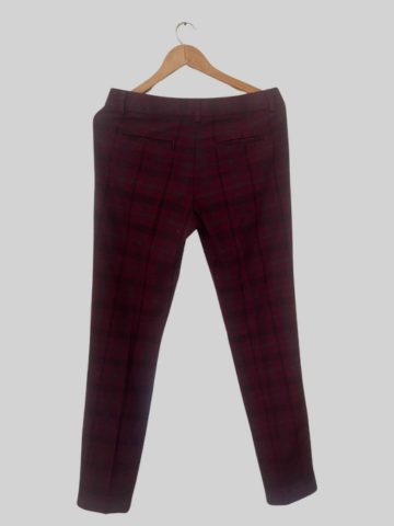 Pantalon plaid bordeaux - Express - Taille S/M