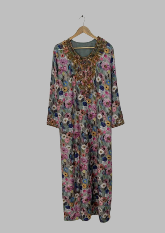 Abaya perlée - L/XL - A85