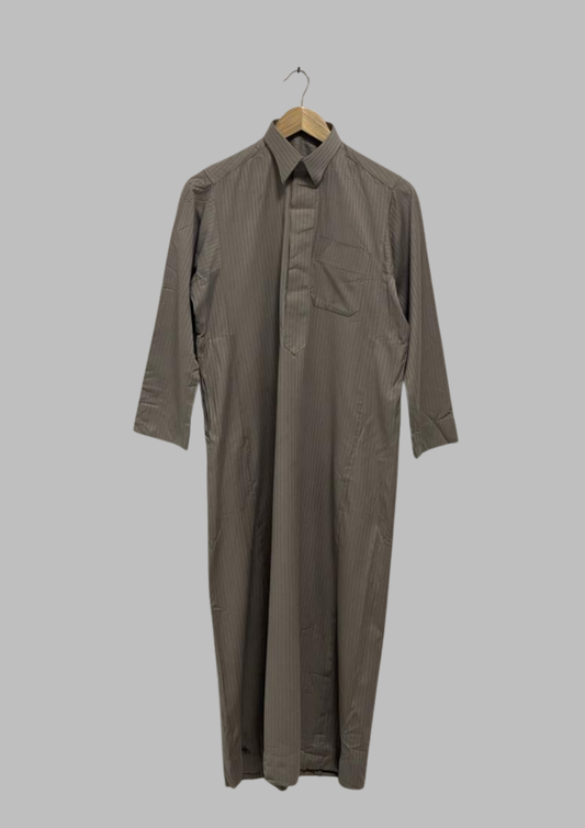 Jellaba gris rayé - XS - J12