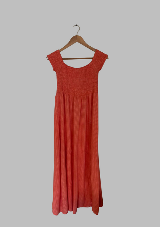 Robe à pois - Apricot - Taille M (R162)