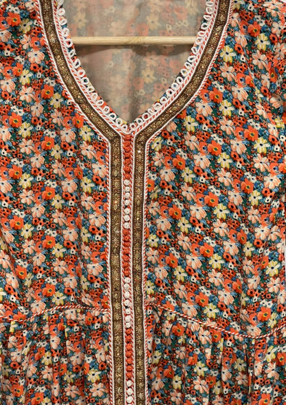 Abaya florale - Taille M/L - A23