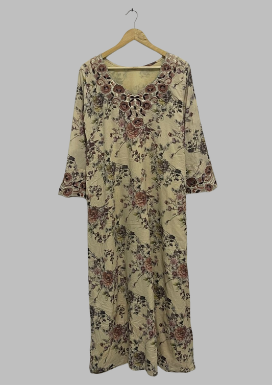 Abaya florale - L - A39