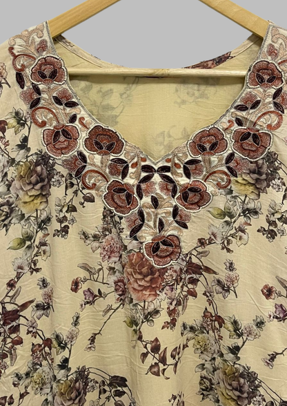 Abaya florale - L - A39