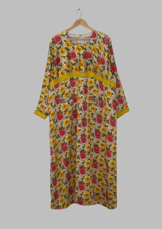 Abaya florale - 2XL - A53