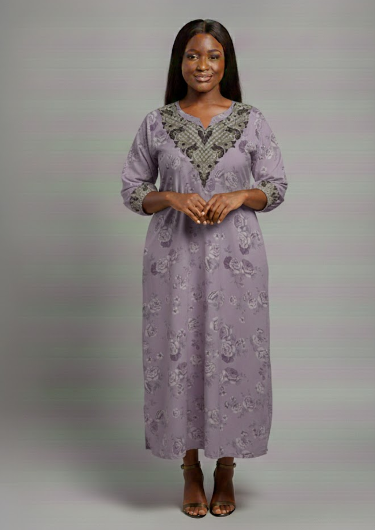 Abaya florale - M/L - A54