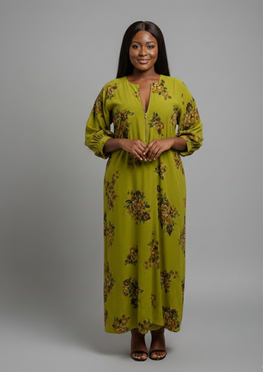 Abaya florale - M/L - A66