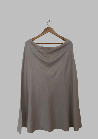 Jupe marron en lin - Marks&Spencer - Taille 2XL (J132)