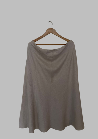 Jupe marron en lin - Marks&Spencer - Taille 2XL (J132)