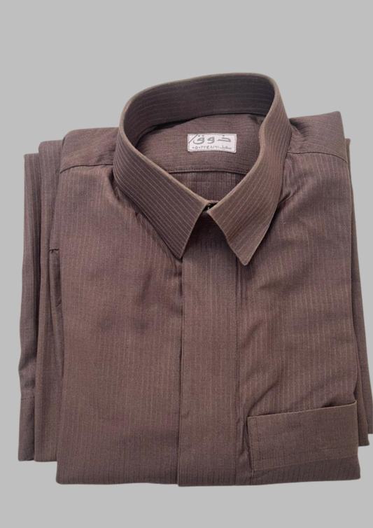 Jellaba marron rayures - M - J19