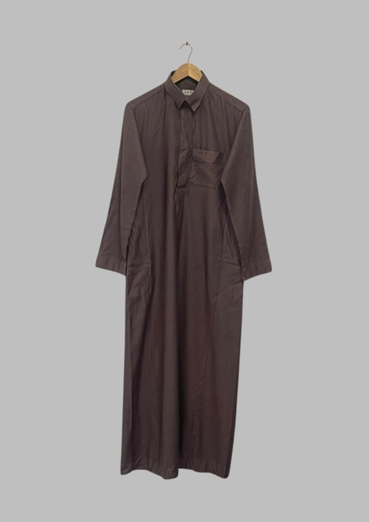 Jellaba marron rayures - M - J19