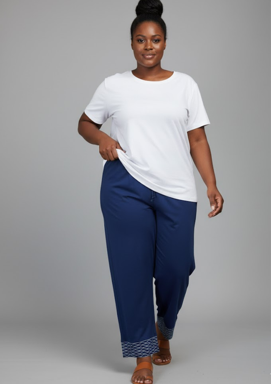 Pantalon brodé bleu  - Broody Hens - Taille M/L (P45)