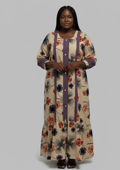 Abaya florale - M/L - A75