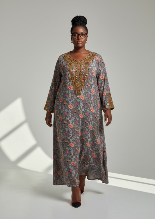 Abaya perlée - M/L - A80