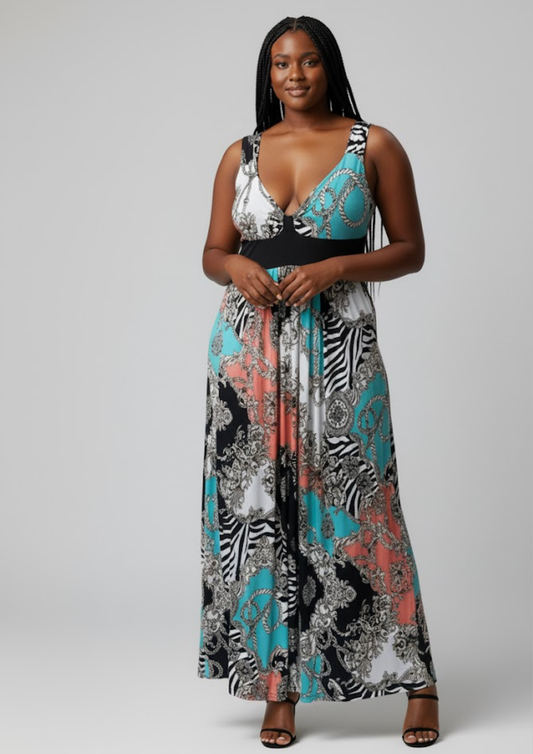 Robe à motifs - Quizz - Taille S/M (N67)