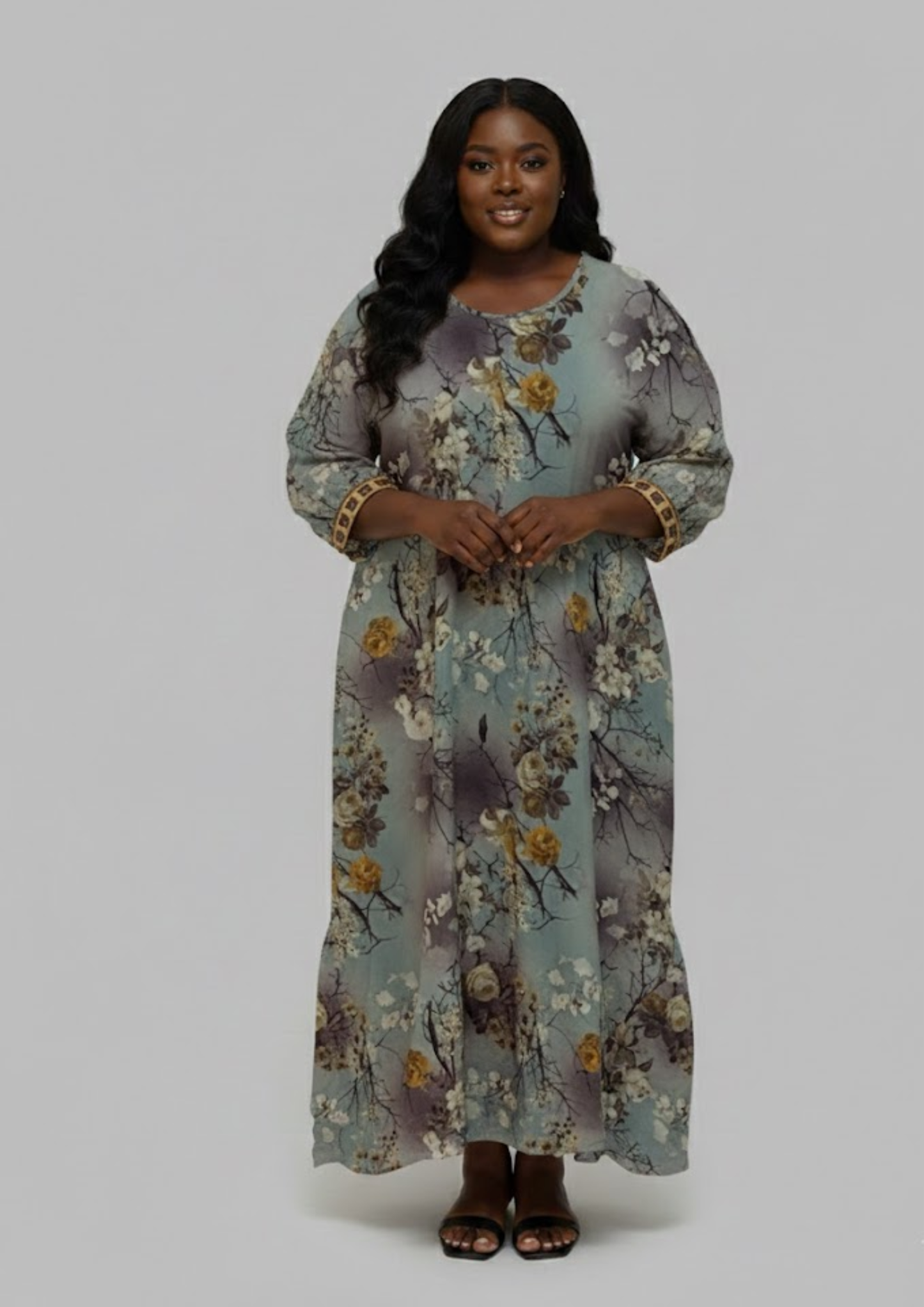 Abaya florale - Taille M/L - A21