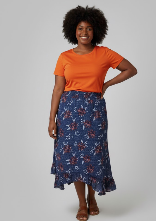 Jupe évasée à motifs - M&S - Taille M/L (J43)