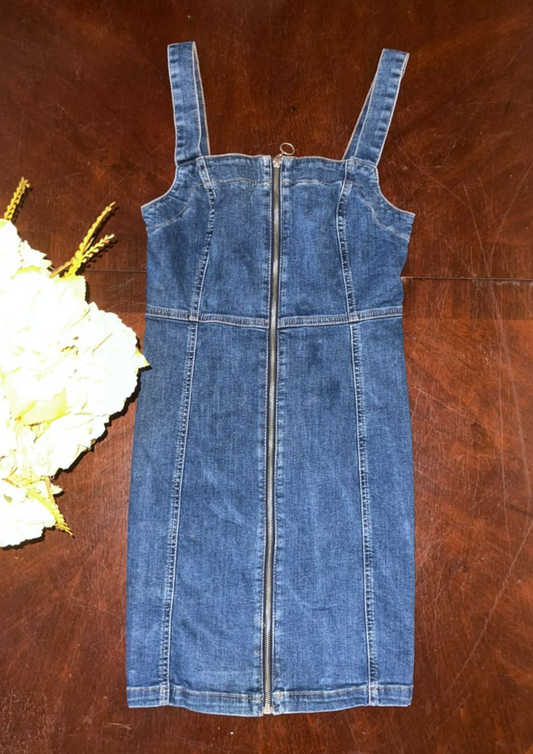 Robe jean avec zip - Denim - Taille S(R122)