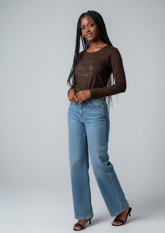 Haut marron - Carole - Taille S (R9)