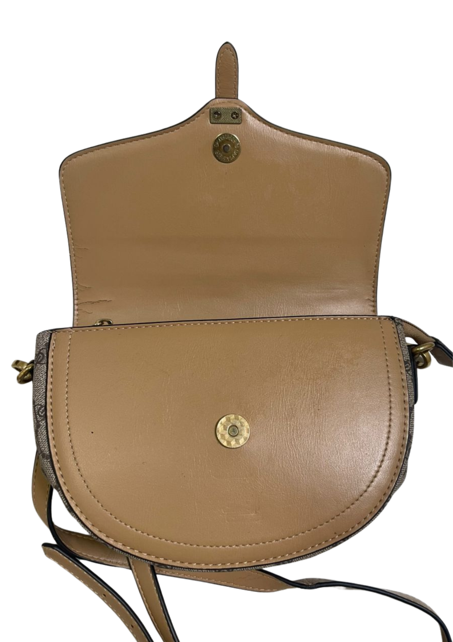 Sac demi-lune crossbody - Monogramme & camel - S1